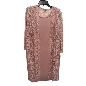 Maya Brooke 2 Pc Dress Pink Formal Mother Of Bride Tank and Jacket 16